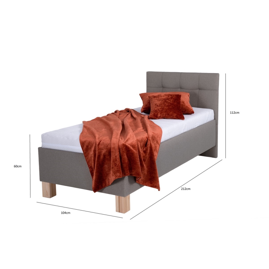 Тапицирано легло с място за съхранение без матрак MARIA ONE 90x200 см таупе