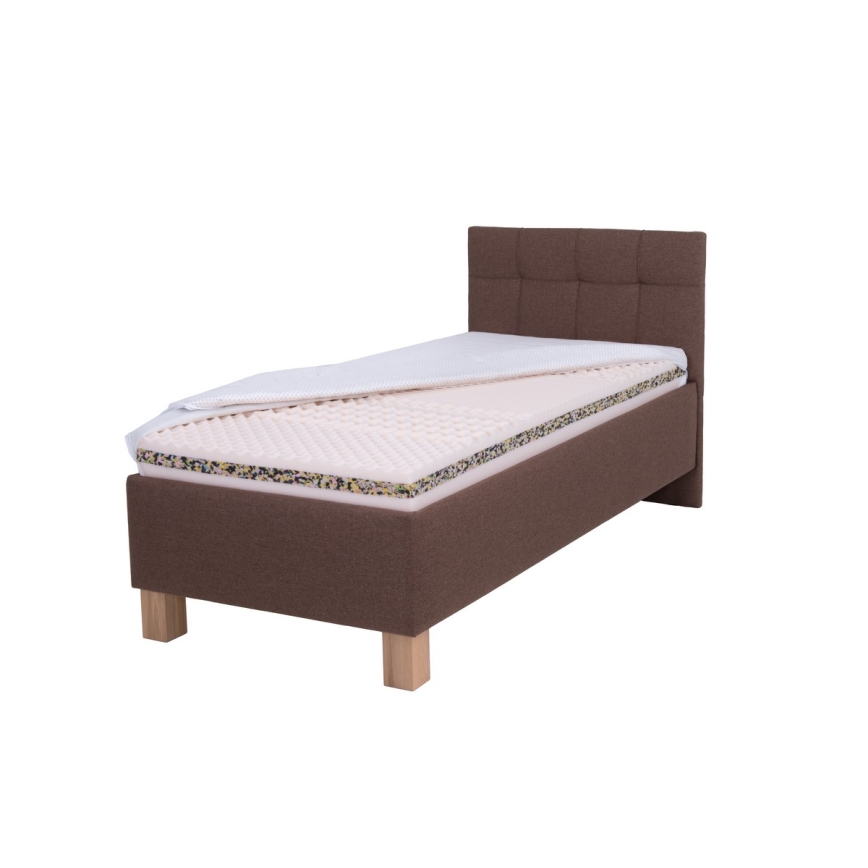 Тапицирано легло с място за съхранение без матрак MARIA ONE 90x200 см кафяв