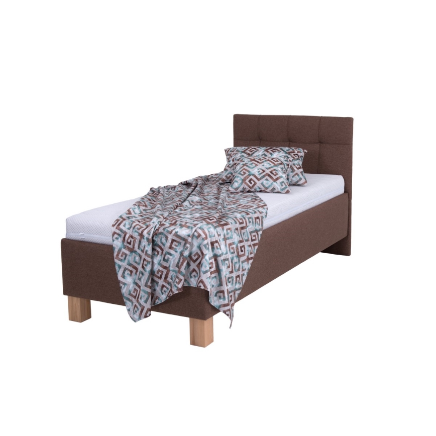 Тапицирано легло с място за съхранение без матрак MARIA ONE 90x200 см кафяв