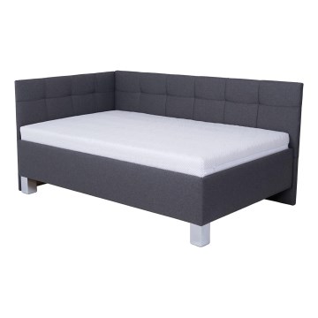 Тапицирано легло с място за съхранение без матрак MARIA PETITE 120x200 см сив