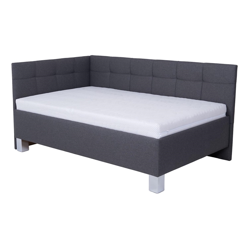 Тапицирано легло с място за съхранение без матрак MARIA PETITE 120x200 см сив