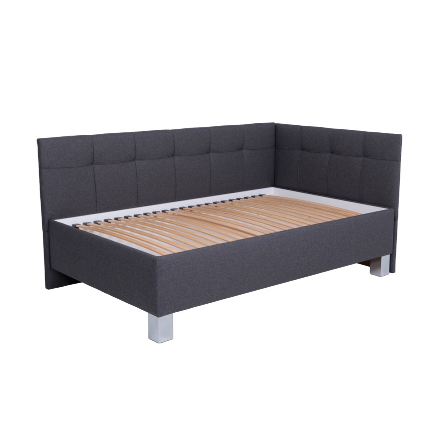 Тапицирано легло с място за съхранение без матрак MARIA PETITE 120x200 см сив