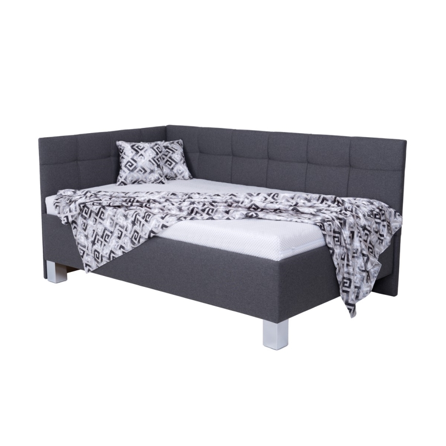 Тапицирано легло с място за съхранение без матрак MARIA PETITE 120x200 см сив