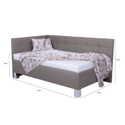 Тапицирано легло с място за съхранение без матрак MARIA PETITE 120x200 см таупе