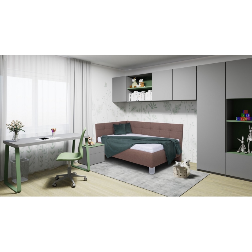 Тапицирано легло с място за съхранение без матрак MARIA PETITE 120x200 см кафяв