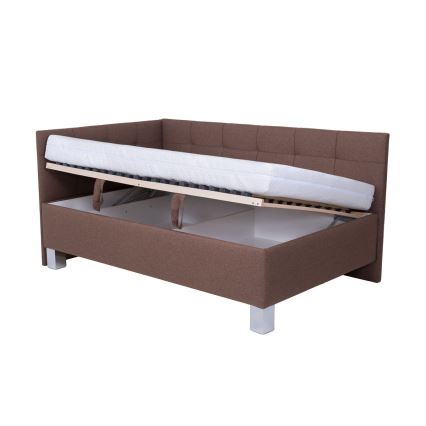 Тапицирано легло с място за съхранение без матрак MARIA PETITE 120x200 см кафяв
