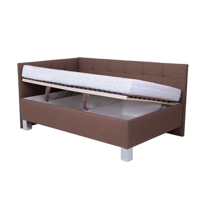 Тапицирано легло с място за съхранение без матрак MARIA PETITE 120x200 см кафяв