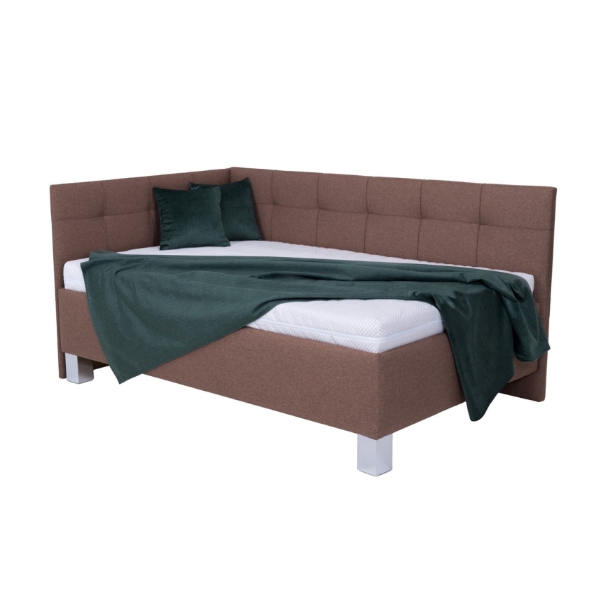 Тапицирано легло с място за съхранение без матрак MARIA PETITE 120x200 см кафяв