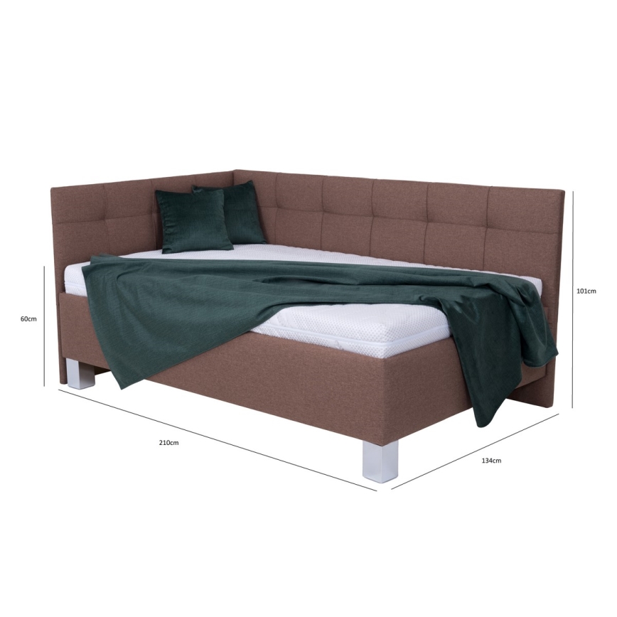 Тапицирано легло с място за съхранение без матрак MARIA PETITE 120x200 см кафяв