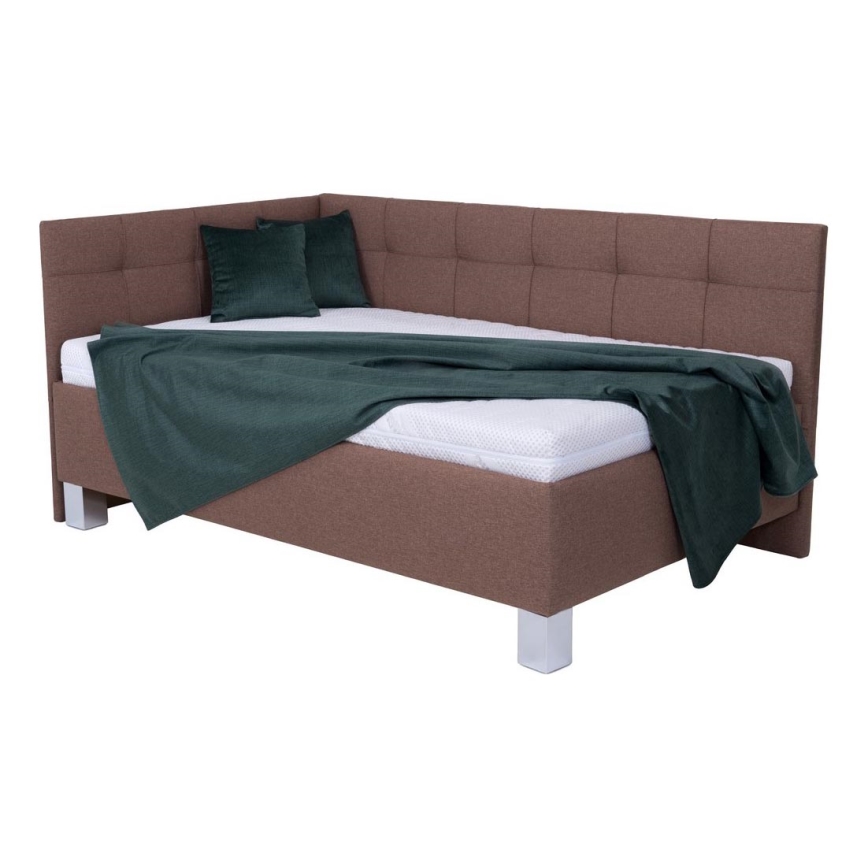 Тапицирано легло с място за съхранение, без матрак MARIA PETITE 120x200 см, кафяво