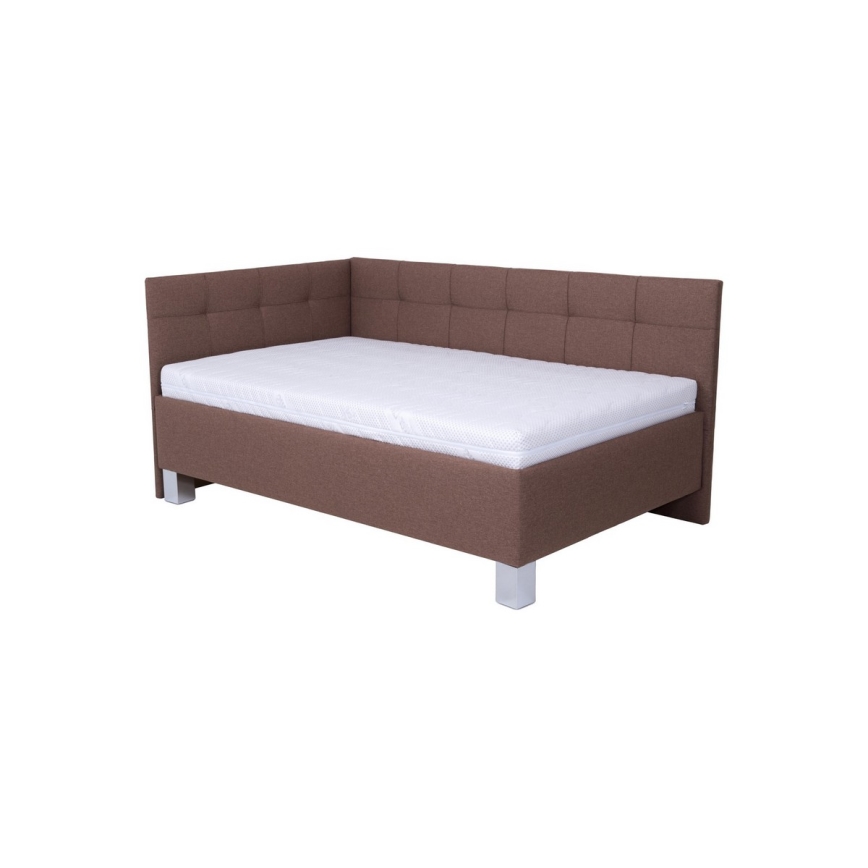 Тапицирано легло с място за съхранение, без матрак MARIA PETITE 120x200 см, кафяво