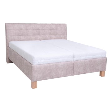 Тапицирано легло с място за съхранение без матрак VIOLET 160x200 см бежов
