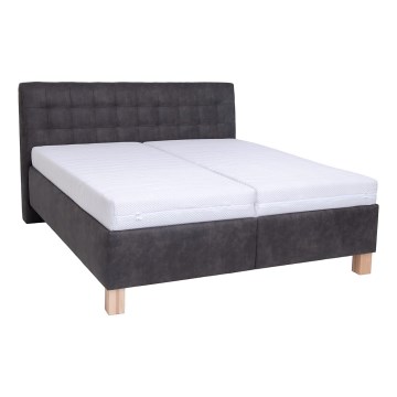 Тапицирано легло с място за съхранение без матрак VIOLET 160x200 см тъмносив