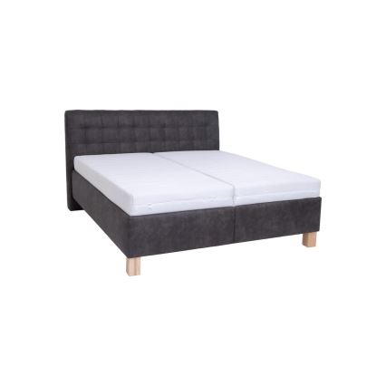 Тапицирано легло с място за съхранение без матрак VIOLET 160x200 см тъмносиво