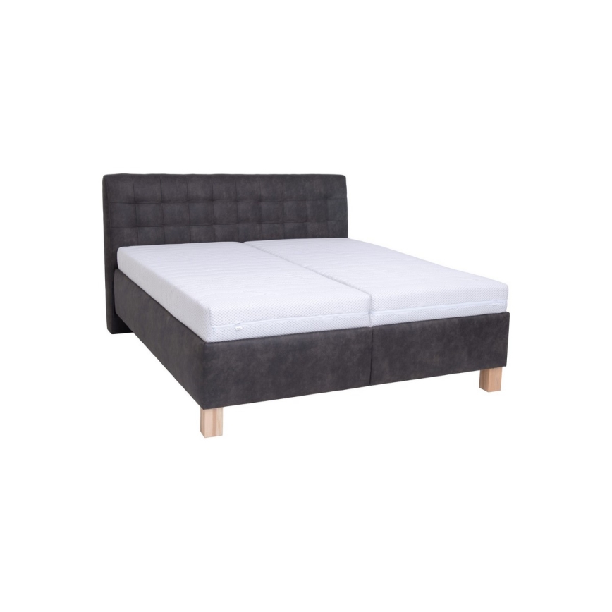 Тапицирано легло с място за съхранение без матрак VIOLET 160x200 см тъмносиво