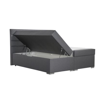 Тапицирано легло с място за съхранение и матраци с топ матрак NEW BOLERO 160x200 см сив