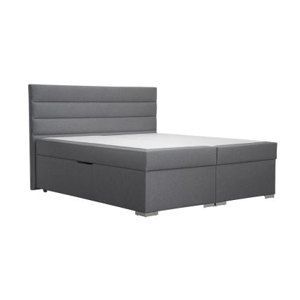 Тапицирано легло с място за съхранение и матраци с топ матрак NEW BOLERO 160x200 см сив