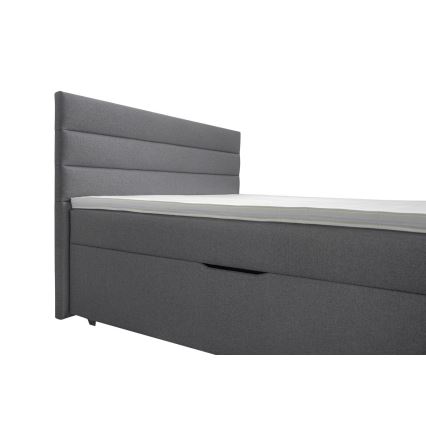 Тапицирано легло с място за съхранение и матраци с топ матрак NEW BOLERO 160x200 см сив