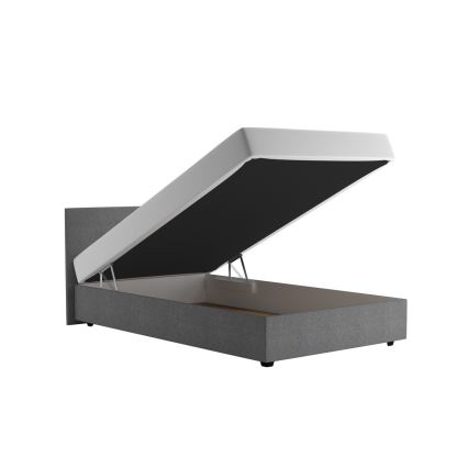 Тапицирано легло с място за съхранение и матрак DARIA 120x200 cm сиво