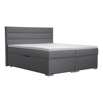 Тапицирано легло с ракла и матраци с топер NEW BOLERO 180x200 см сиво