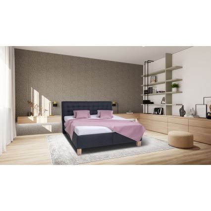 Тапицирано легло VIOLET 160x200 см с матрак и място за съхранение, цвят антрацит
