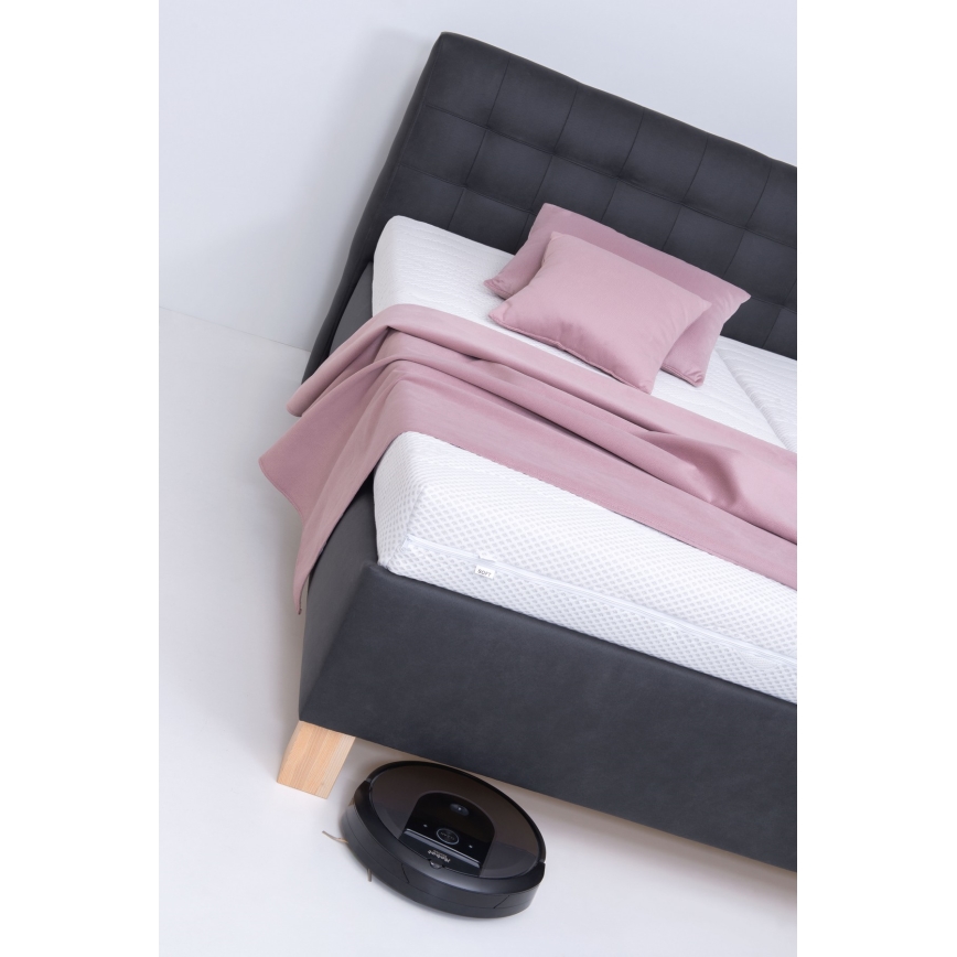 Тапицирано легло VIOLET 160x200 см с матрак и място за съхранение, цвят антрацит