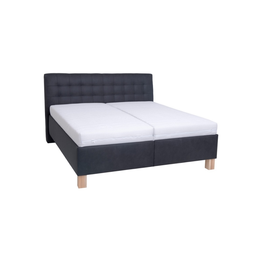 Тапицирано легло VIOLET 160x200 см с матрак и място за съхранение, цвят антрацит