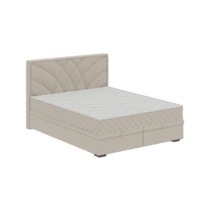 Тапицирано спално легло GINA 180x200 см с матраци и място за съхранение, бежово