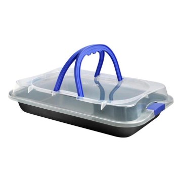 Тава с капак TORO 42x3,8x29 cm черна/синя