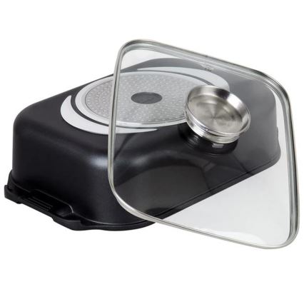 Тава за печене с капак TORO 6,5 л 34,5x10x24,5 см черна