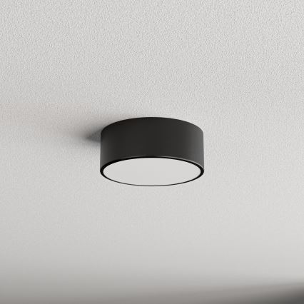 Таванен осветител за баня със сензор CLEO — 1xE27/24W/230V, Ø20 см, IP54, черен