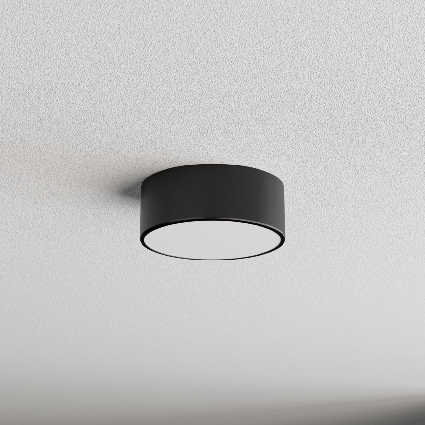 Таванен осветител за баня със сензор CLEO — 1xE27/24W/230V, Ø20 см, IP54, черен