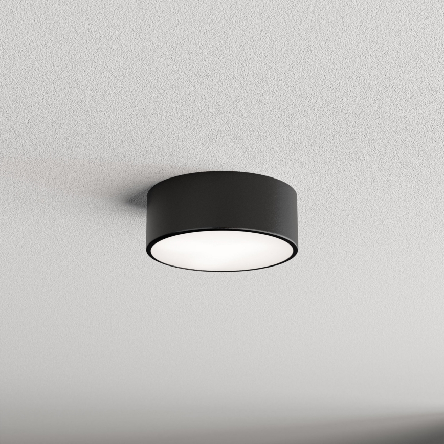 Таванен осветител за баня със сензор CLEO — 1xE27/24W/230V, Ø20 см, IP54, черен