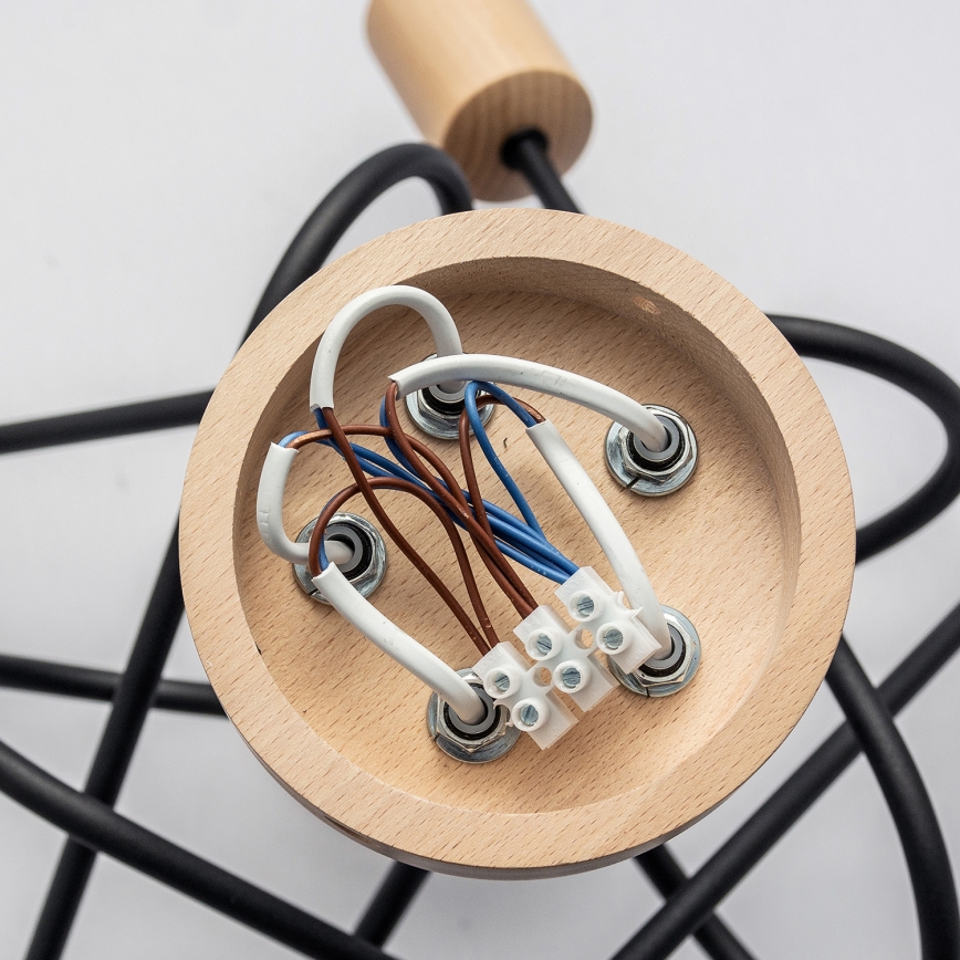 Таванен полилей OXFORD 5xE27/15W/230V бор/черен