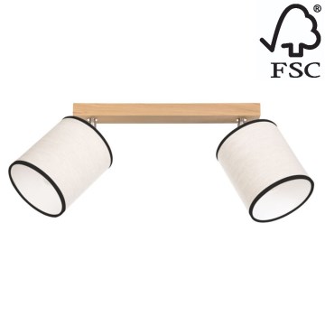 Таванен спот BOHO 2xE27/25W/230V дъб - FSC сертифициран