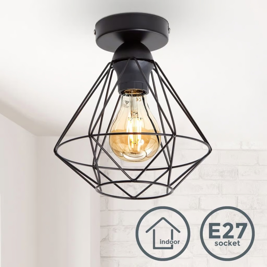 Tаванно осветително тяло 1xE27/40W/230V, черно