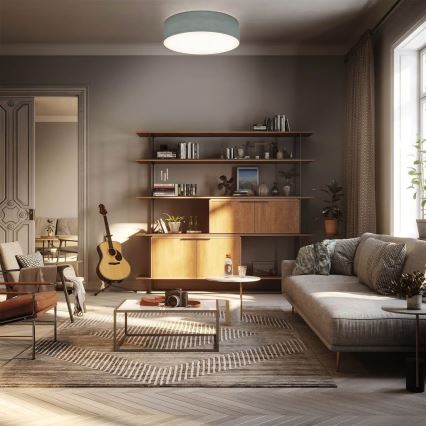 Таванно осветително тяло 2xE27/40W/230V, Ø 38 см, сиво