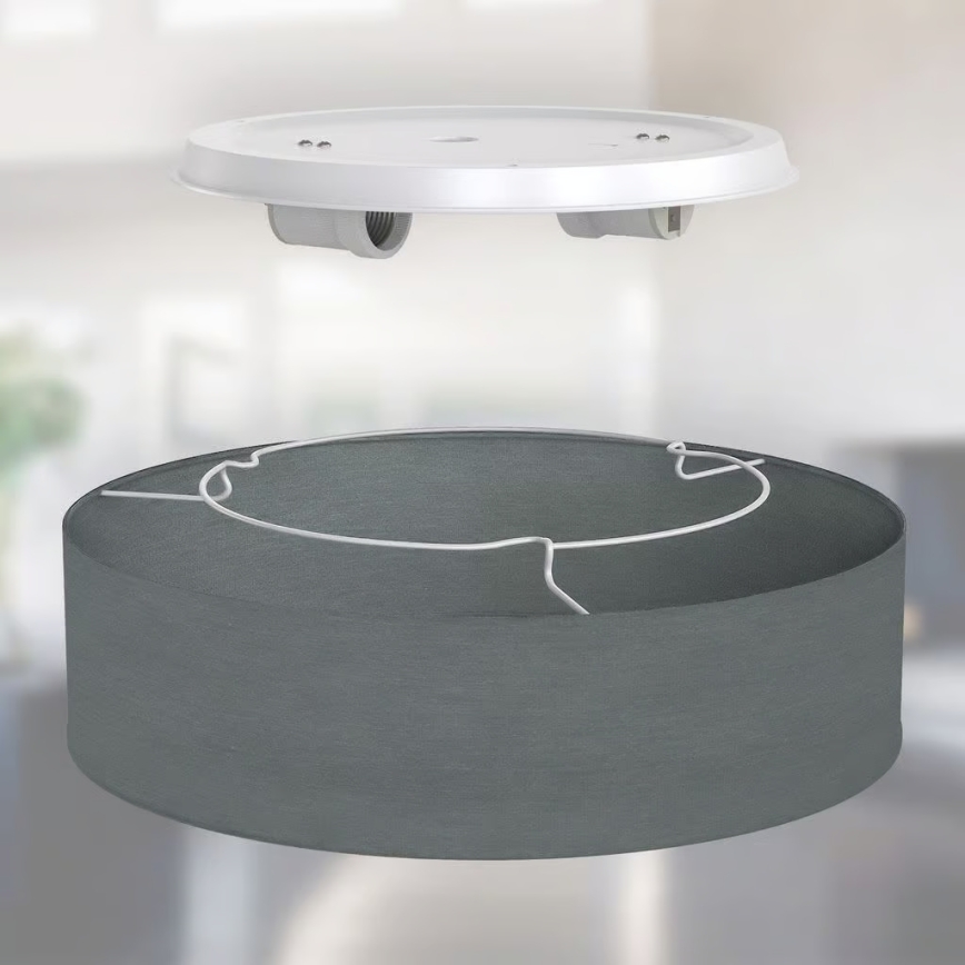 Таванно осветително тяло 2xE27/40W/230V, Ø 38 см, сиво