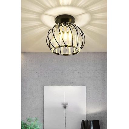 Таванно осветително тяло BELLA 1xE27/40W/230V Ø 20 см черно