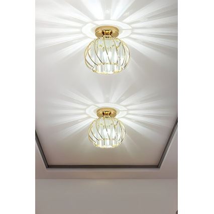 Таванно осветително тяло BELLA 1xE27/40W/230V Ø 20 см златисто