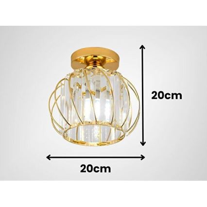 Таванно осветително тяло BELLA 1xE27/40W/230V Ø 20 см златисто