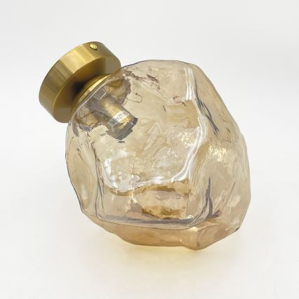 Таванно осветително тяло CRISTAL 1xE14/15W/230V месинг/димчато бежово