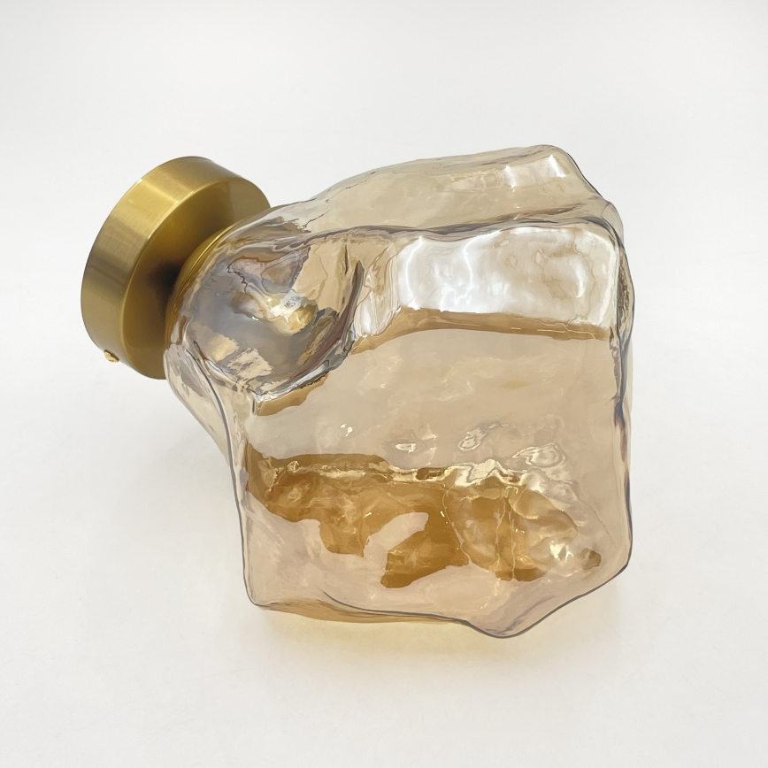 Таванно осветително тяло CRISTAL 1xE14/15W/230V месинг/димчато бежово