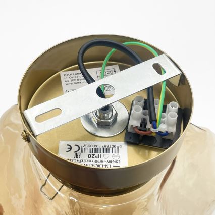 Таванно осветително тяло CRISTAL 1xE14/15W/230V месинг/димчато бежово