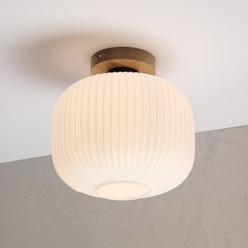 Таванно осветително тяло HARMA WOOD 1xE27/15W/230V дъб/бял Ø 25 см