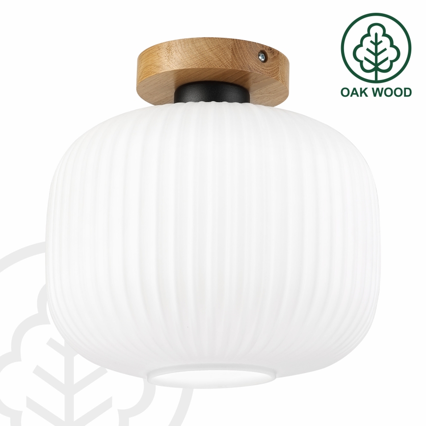 Таванно осветително тяло HARMA WOOD 1xE27/15W/230V дъб/бял Ø 25 см