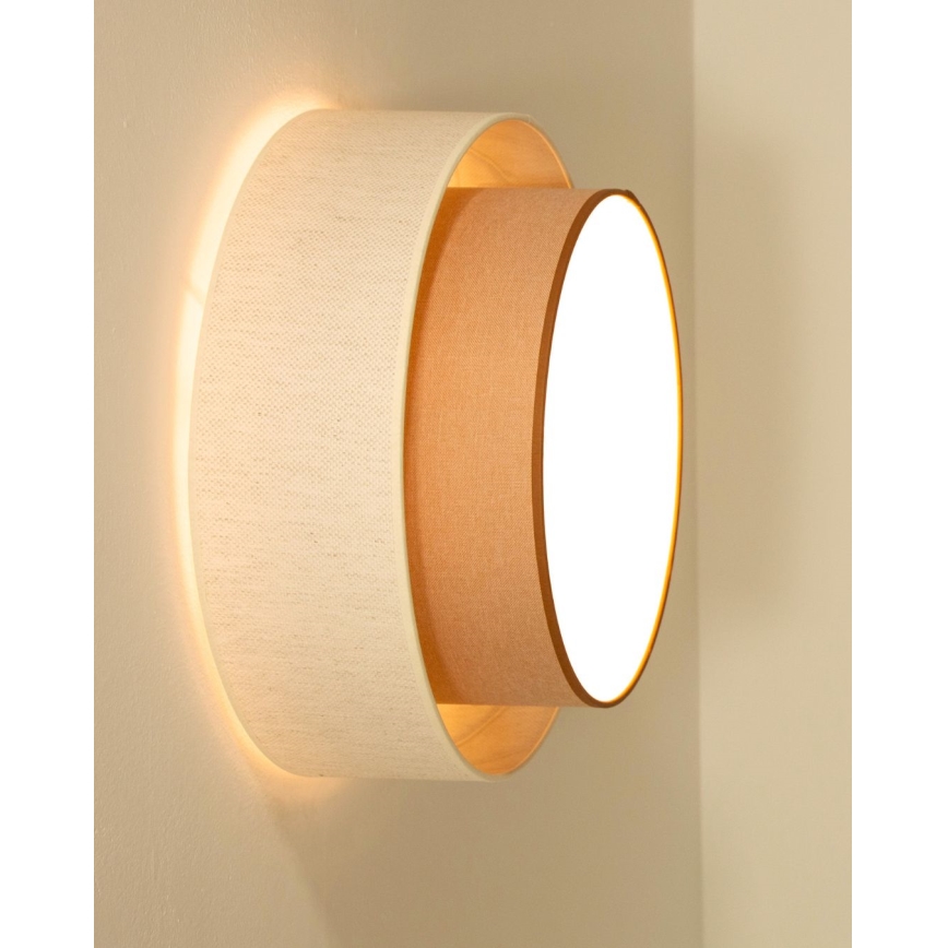 Таванно осветително тяло NATIA 1xE27/60W/230V Ø 45 см бяло/кафяво