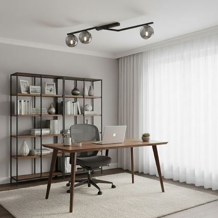 Таванно осветително тяло NATON 3xE14/10W/230V черно/опушено