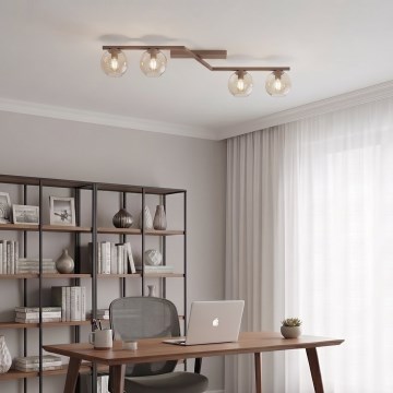 Tavanно осветително тяло NATON 4xE14/10W/230V бежово/опушено бежово