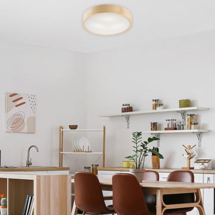 Таванно осветително тяло NATURAL 3xE27/60W/230V, Ø 47,5 см, бор